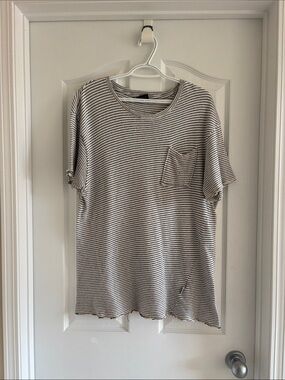 Publish Black & White Striped Pocket Tee